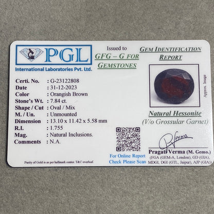 7.84 Carat Black Gomed Garnet