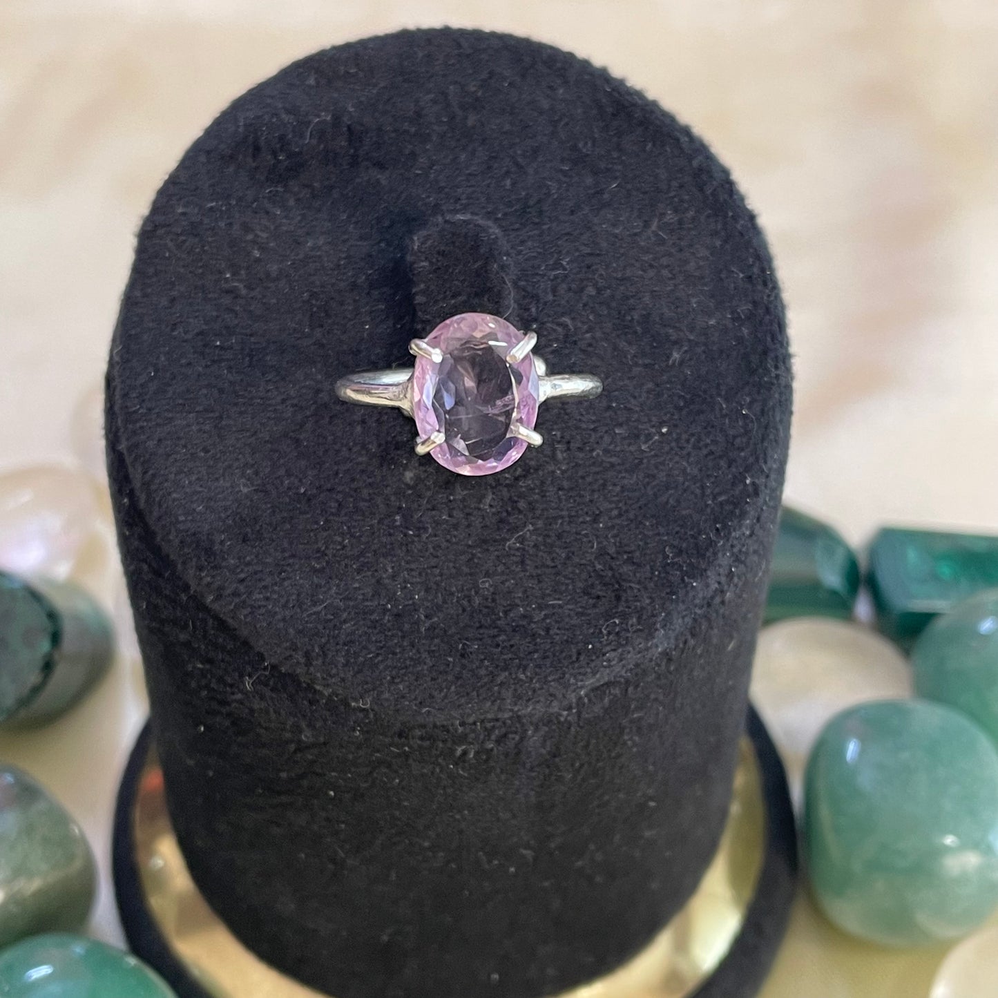 .Amethyst Oval German Silver Ring