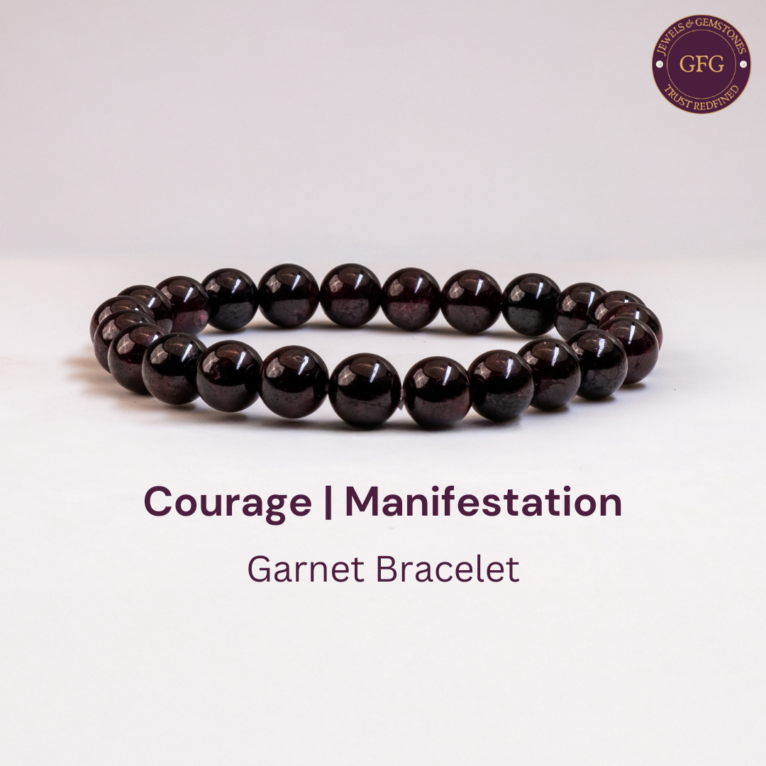 Courage & Manifestation Bracelet - Garnet Bracelet - Gomed Bracelet - 8 mm