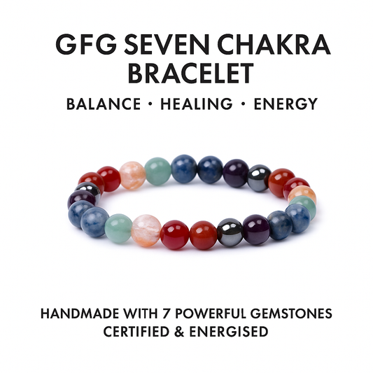 सात चक्र क्रिस्टल कंगन - 8 मिमी - 100% असली