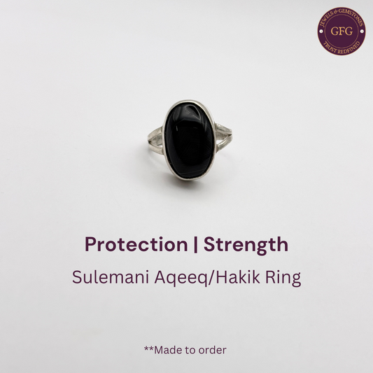 Premium Quality Original Sulemani Hakik Silver Ring - 8 Carat - Lab Tested & Certified