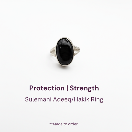 Sulemani Hakik Pure Silver Ring – G for Gemstones