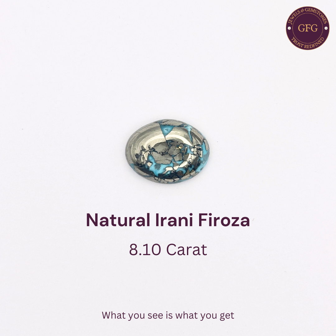 8.10 Ct. Natural & Lab-certified Irani Firoza/Turquoise- GT 9367