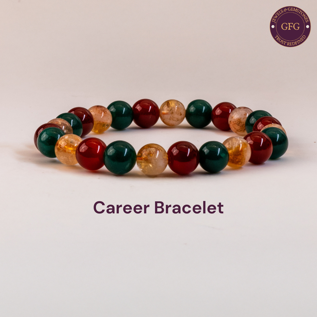 Career Bracelet - Jade, Carnelian & Citrine - 8mm