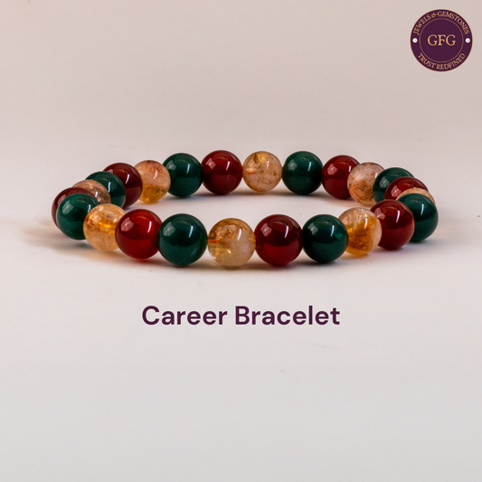 Exam & Career Bracelet - Jade, Carnelian & Citrine - 8mm