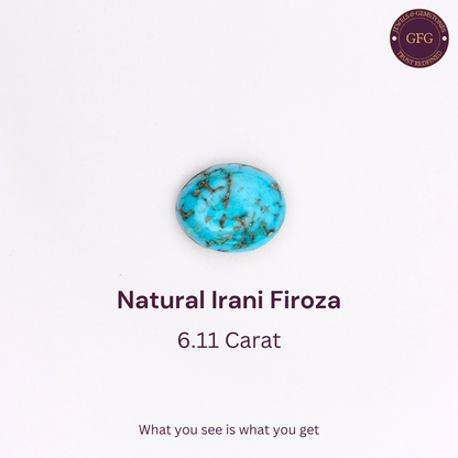 6.11 Carat Natural & Lab-certified Irani Firoza/Turquoise- GT 52350