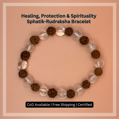 Healing, Protection & Spirituality- Sphatik-Rudraksha Bracelet