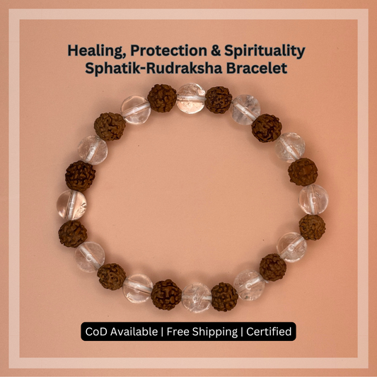 Healing, Protection & Spirituality- Sphatik-Rudraksha Bracelet