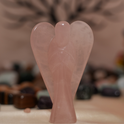 Rose Quartz Crystal Angel - 104gm