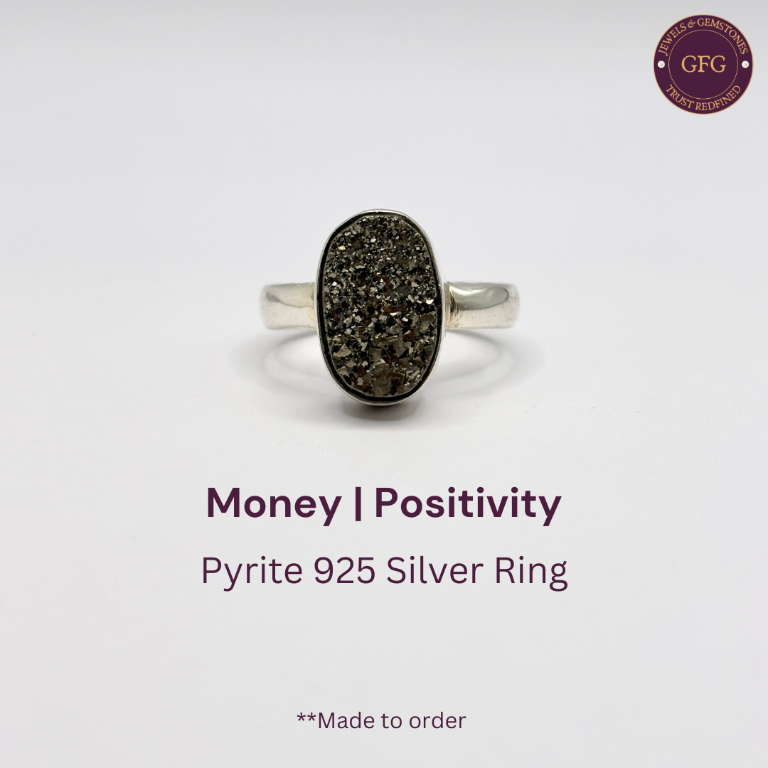 Pyrite Pure Silver Ring - Natural - Lab Tested & Certified