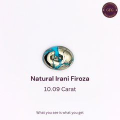 10.09 Carat Natural & Lab-certified Irani Firoza/Turquoise- GT 53284