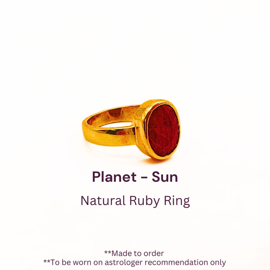Natural Ruby (Manikya) Ring - Panchdhatu - Lab Certified (Real African Ruby Stone)