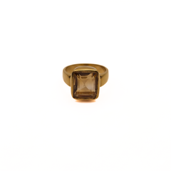Classic Square Natural Citrine (Premium Stone) Panchdhatu Ring Lab Certified