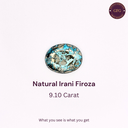 9.10 Carat Natural & Lab-certified Irani Firoza/Turquoise- GT 6168