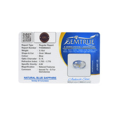 5.10 Carats Natural Blue Sapphire (Neelam) Stone - 19/08-255