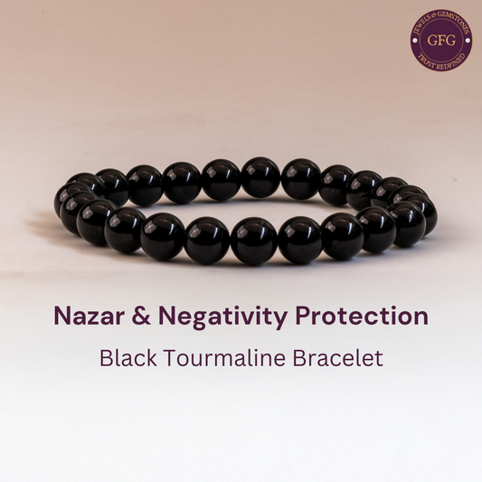 Nazar & Negativity Protection Bracelet - Black Tourmaline - 8mm