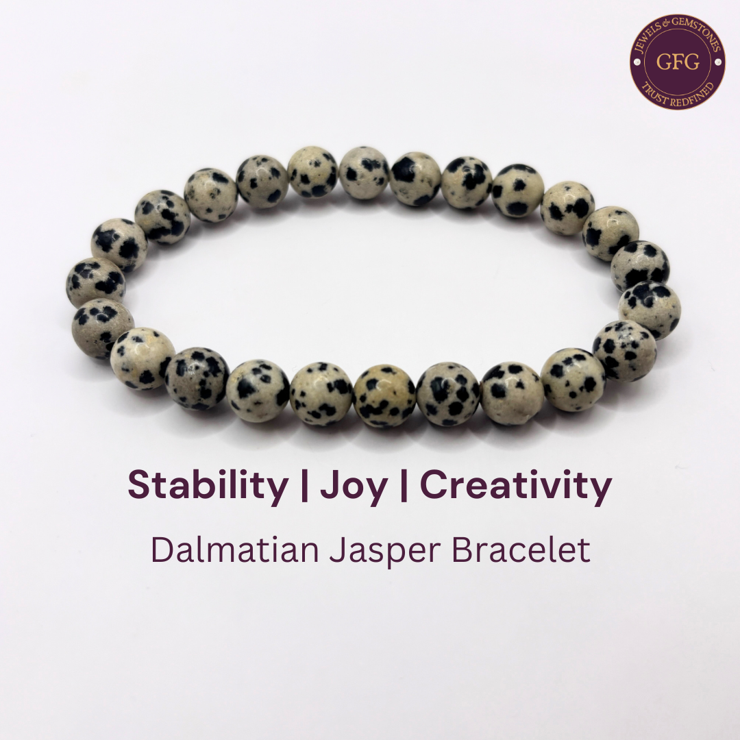 Dalmatian Jasper Bracelet- 8 mm