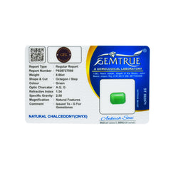 8.86 Carat Green Onyx (Chalcedony Stone) - Natural & Lab-Certified  06/08 - 27