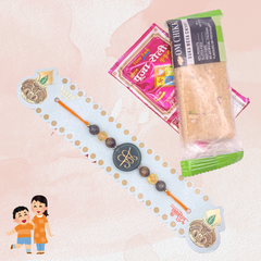 Raksha Bandhan Gift for Brother- Laxmi Yog Combo | Round Zibu Rakhi| Roli Chawal & Sweet