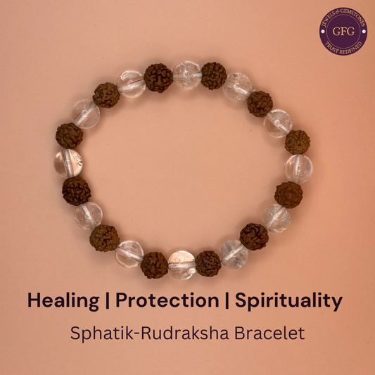 Healing, Protection & Spirituality- Sphatik-Rudraksha Bracelet