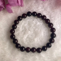 Courage & Manifestation Bracelet - Garnet Bracelet - Gomed Bracelet - 8 mm