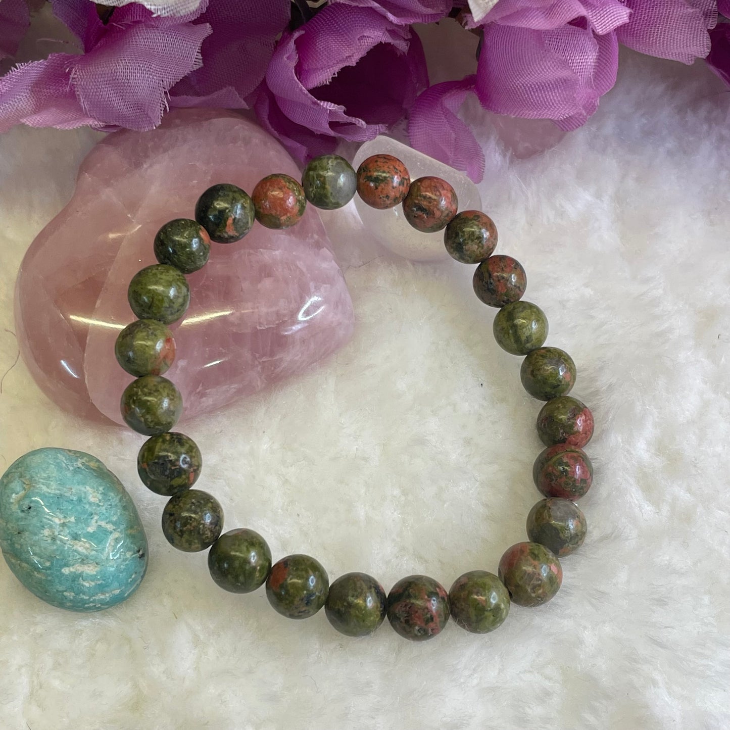 Unakite Bracelet- 8 mm