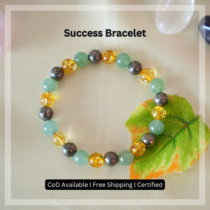 Success Bracelet - Pyrite, Green Aventurine & Citrine -  8mm