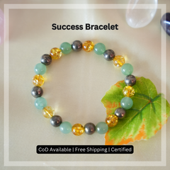 Success Bracelet - Pyrite, Green Aventurine & Citrine Crystals -  8mm