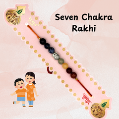 Seven Chakra Crystal Rakhi | Roli Chawal & Sweet | Pack of 1