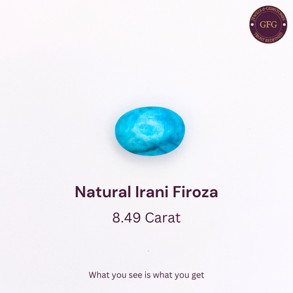 8.49 Carat Natural & Lab-certified Irani Firoza/Turquoise- GT 8822