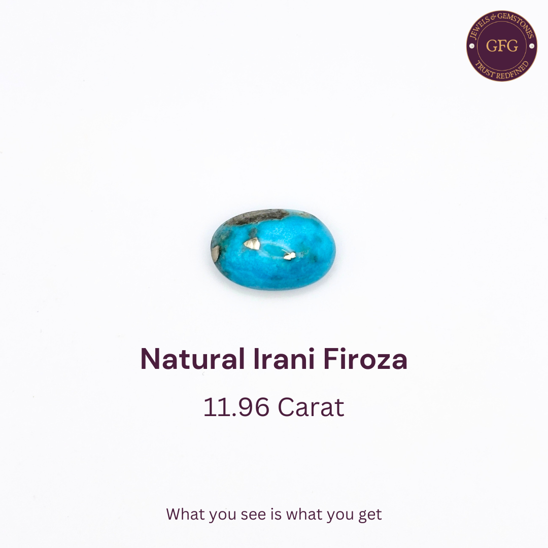 11.96 Carat Natural & Lab-certified Irani Firoza/Turquoise- GT 60263