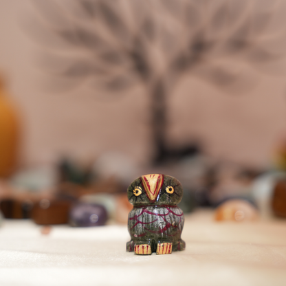 Crystal Owl Black Tourmaline - For Home & Office - Small