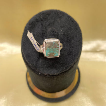 Irani Firoza/ Turquoise German Silver Ring- IF/08