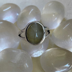 Cat’s eye / Lehsunia German Silver Ring Adjustable