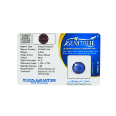 8.62 Carats Natural Blue Sapphire (Neelam) Stone - 09/08-37