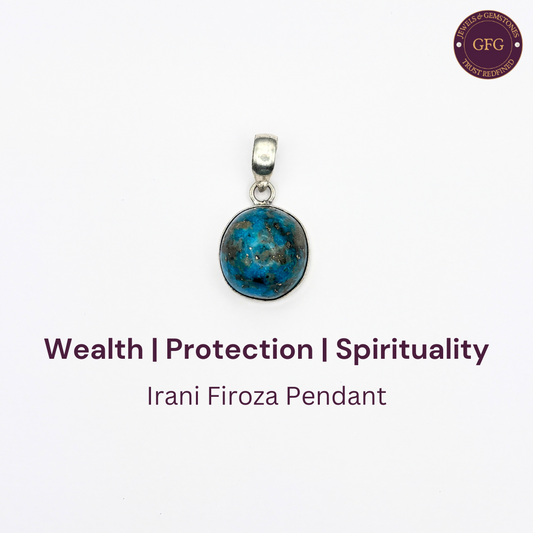 Natural & Lab-certified Irani Firoza/ Turquoise Pendant- IFP01