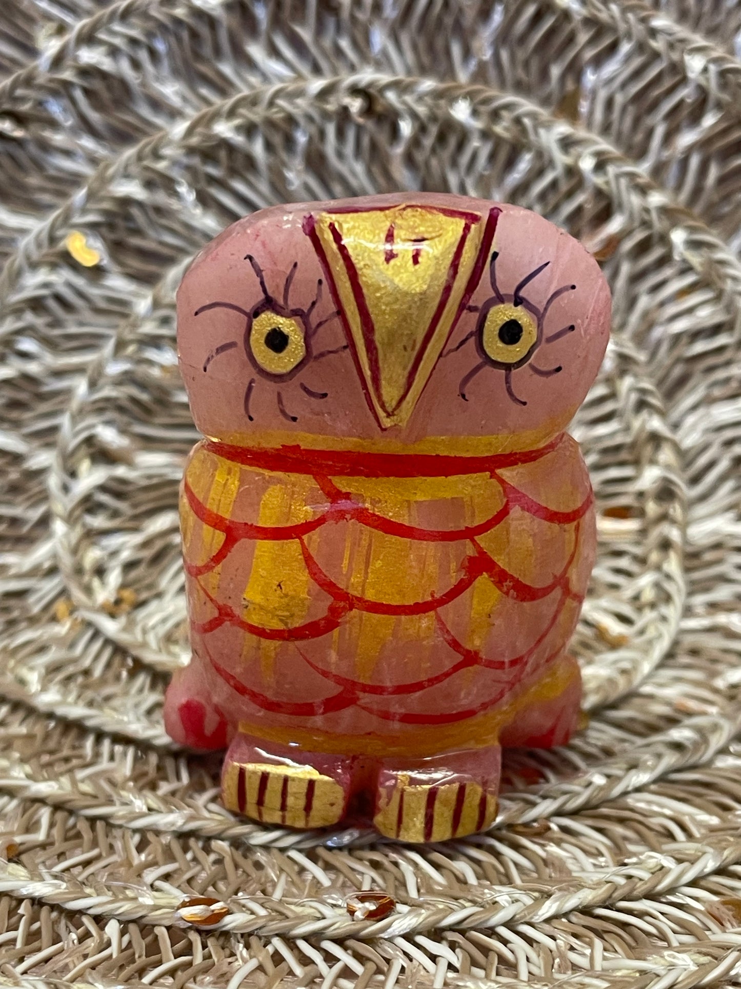 Rose Quartz Crystal Owl - Small for Home & Office