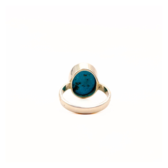 Natural Irani Firoza Ring (Turquoise) Pure Silver Ring- Plain Band