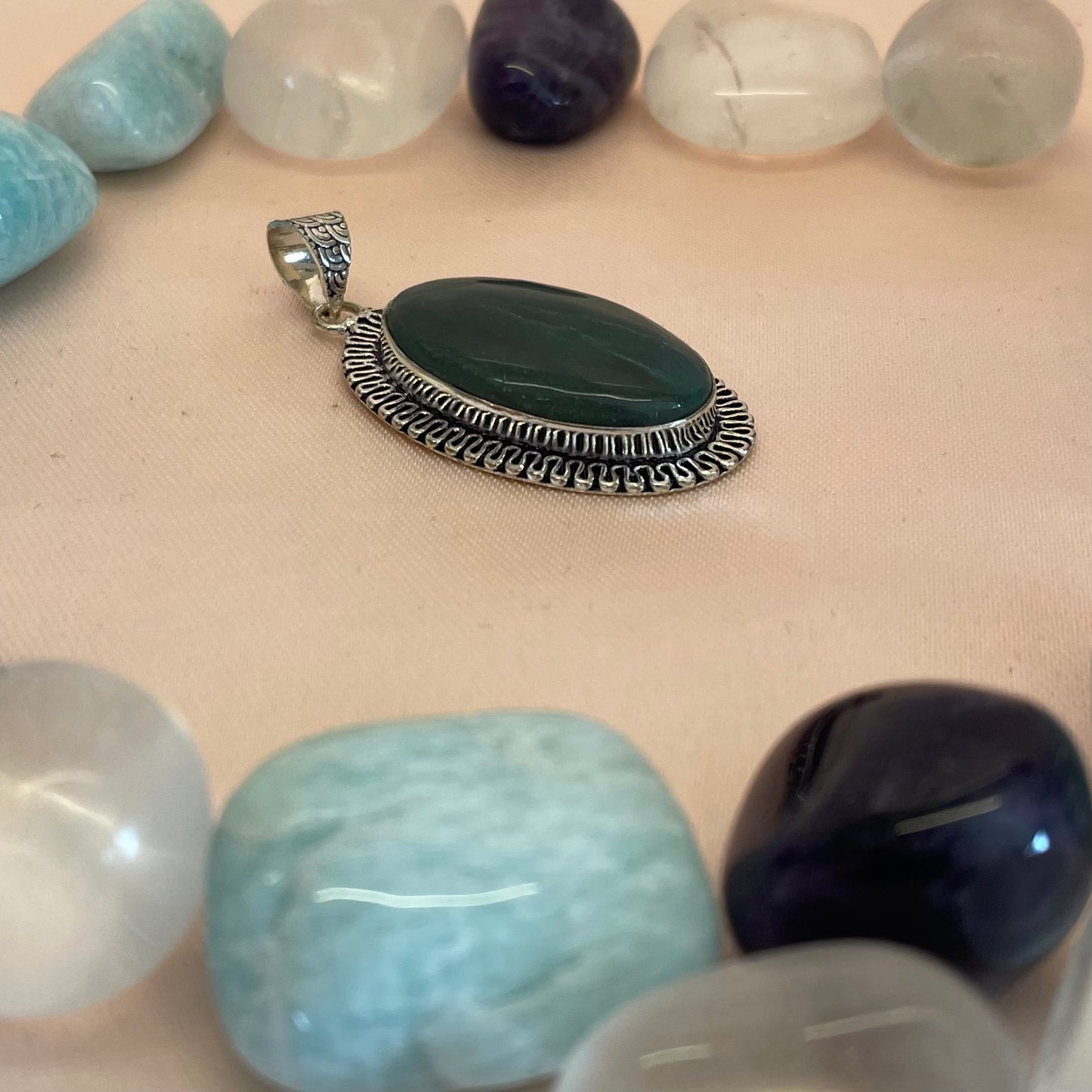 Oval Green Aventurine Pendant