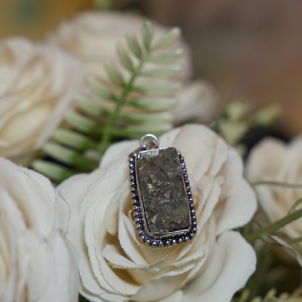 Pyrite Pendant Rectangle Shape