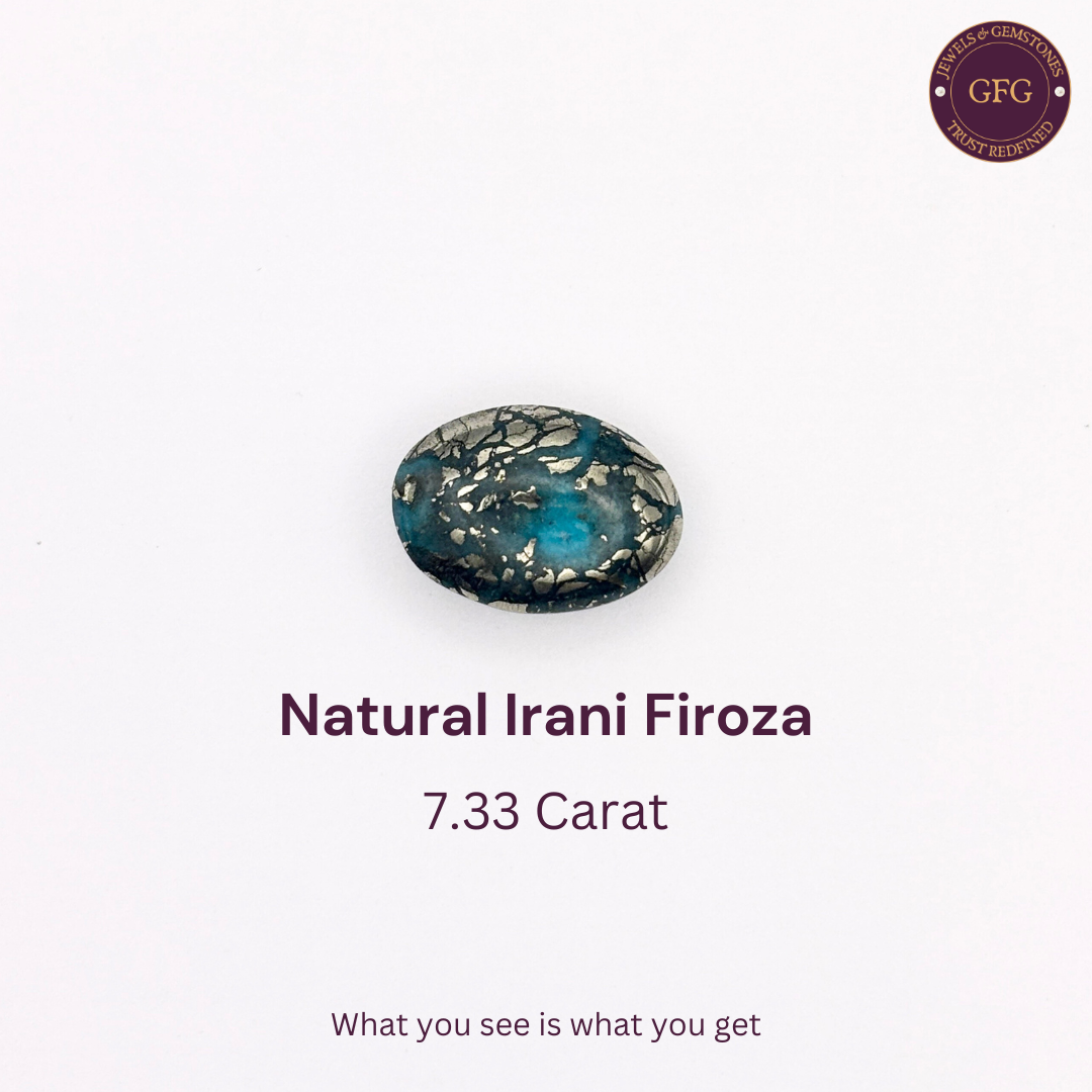 7.33 Ct. Natural & Lab-certified Irani Firoza/Turquoise- GT 8092