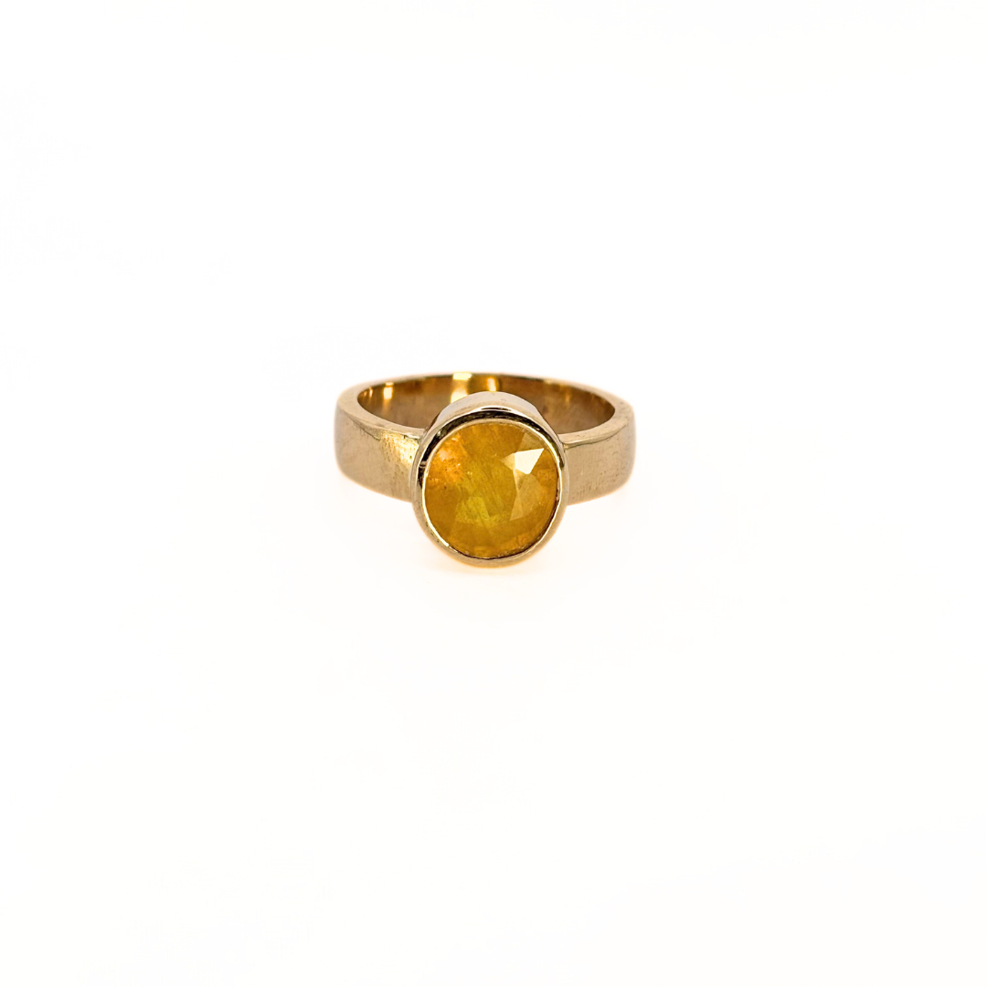 Classic Natural Yellow Sapphire Pukhraj (Thailand) Panchdhatu Ring