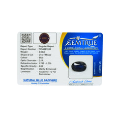 5.95 Carats Natural Blue Sapphire (Neelam) Stone - 09/08-43