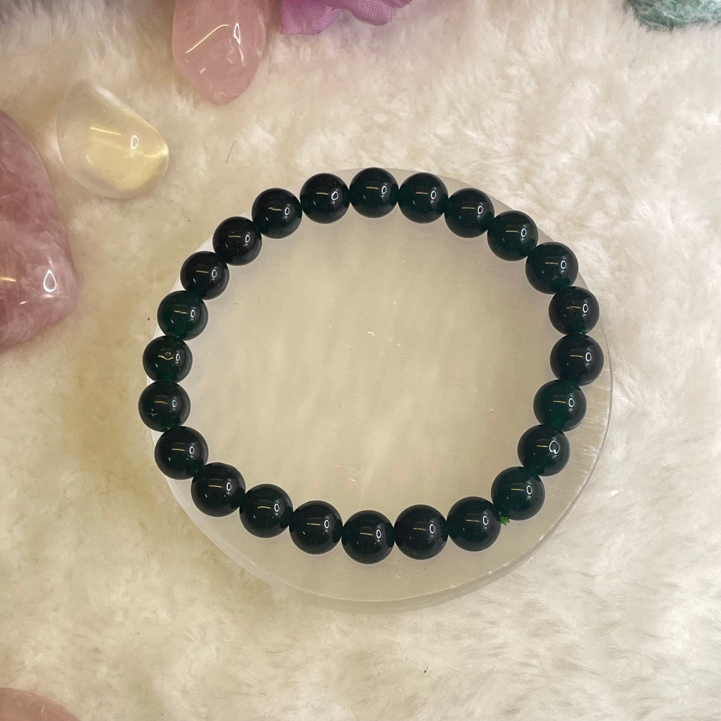 Insomnia, Friendship & Glowing Skin Bracelet - Green Jade - 8mm