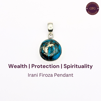 Natural & Lab-certified Irani Firoza/ Turquoise Pendant- IFP06