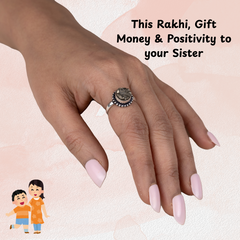 Raksha Bandhan Gift for Sister Pyrite Ring Circle Adjustable