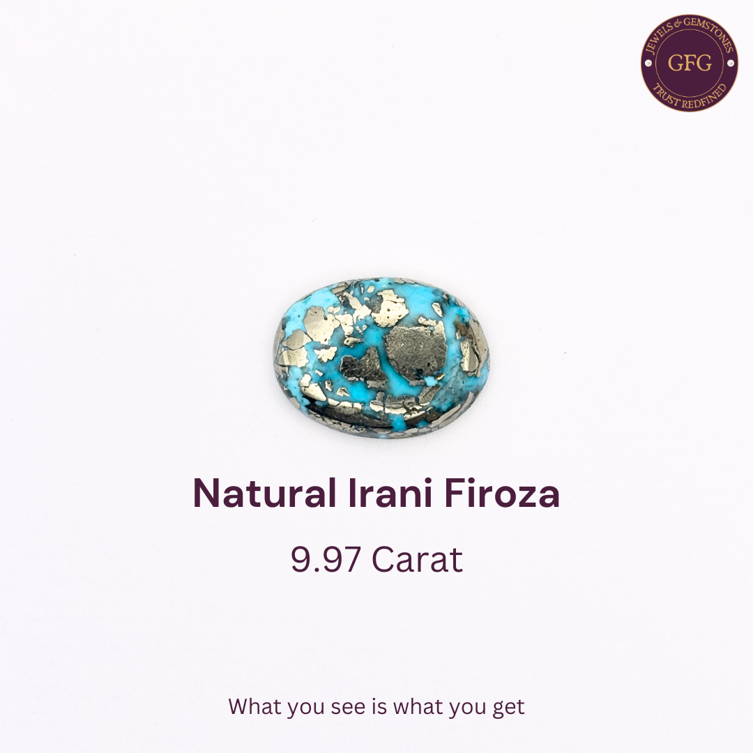 9.97 Ct. Natural & Lab-certified Irani Firoza/Turquoise- GT 5198