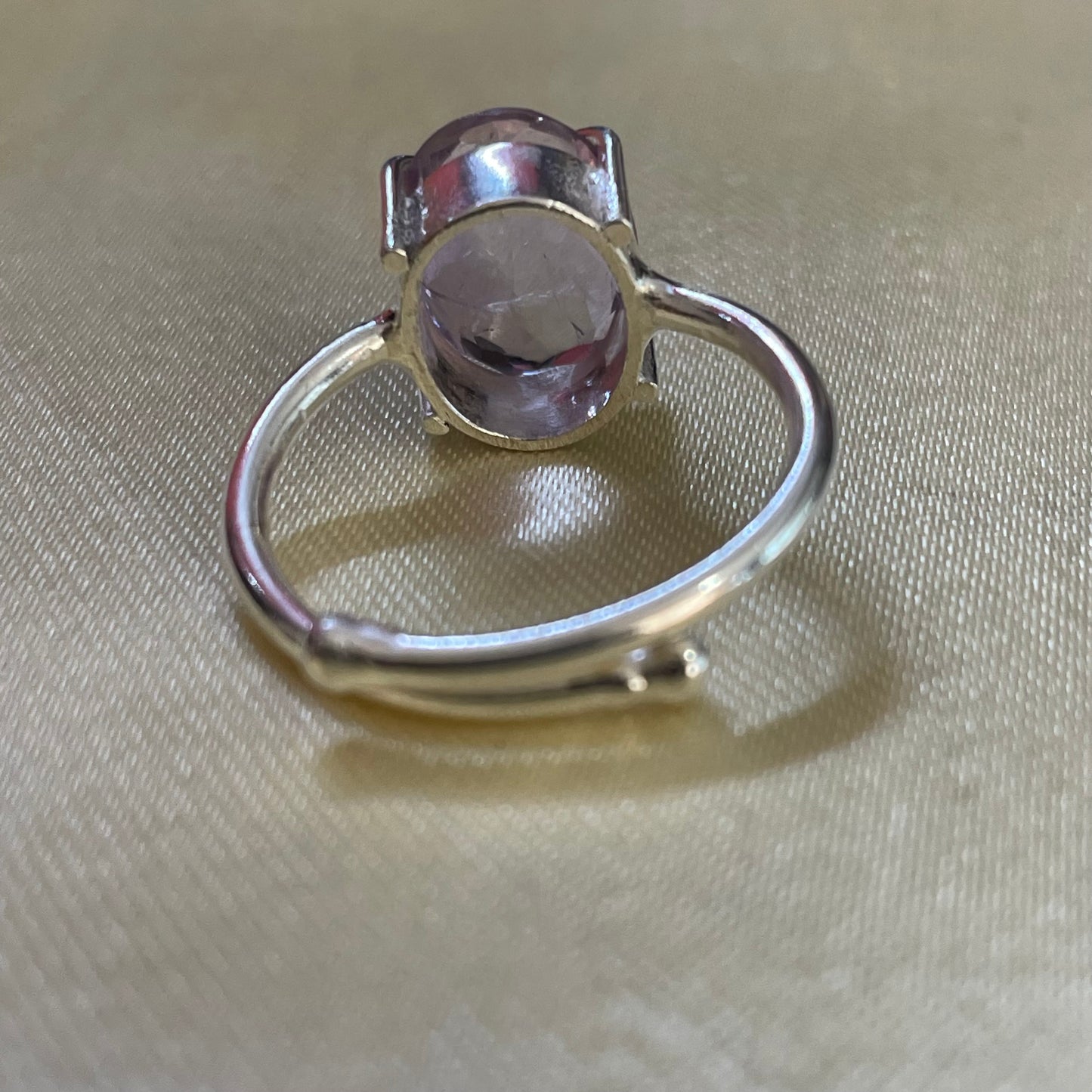 .Amethyst Oval German Silver Ring