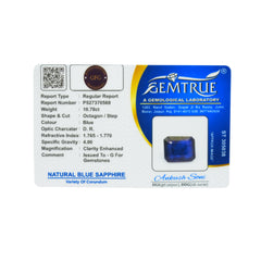 10.78 Carats Natural Blue Sapphire (Neelam) Stone - 09/08-52