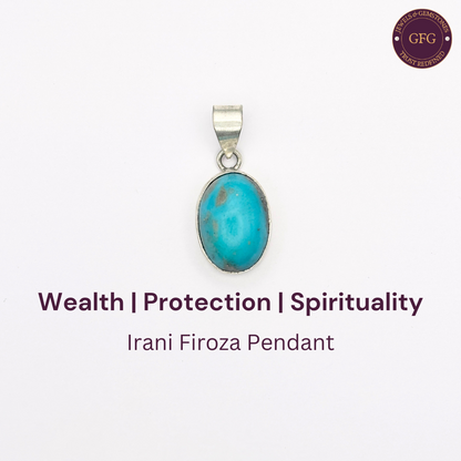 Natural & Lab-certified Irani Firoza/ Turquoise Pendant- IFP11